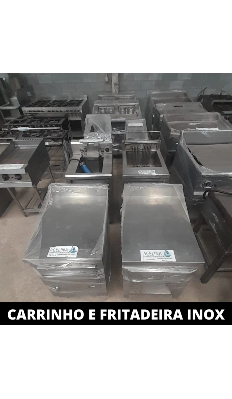 CARRINHO E FRITADEIRA INOX